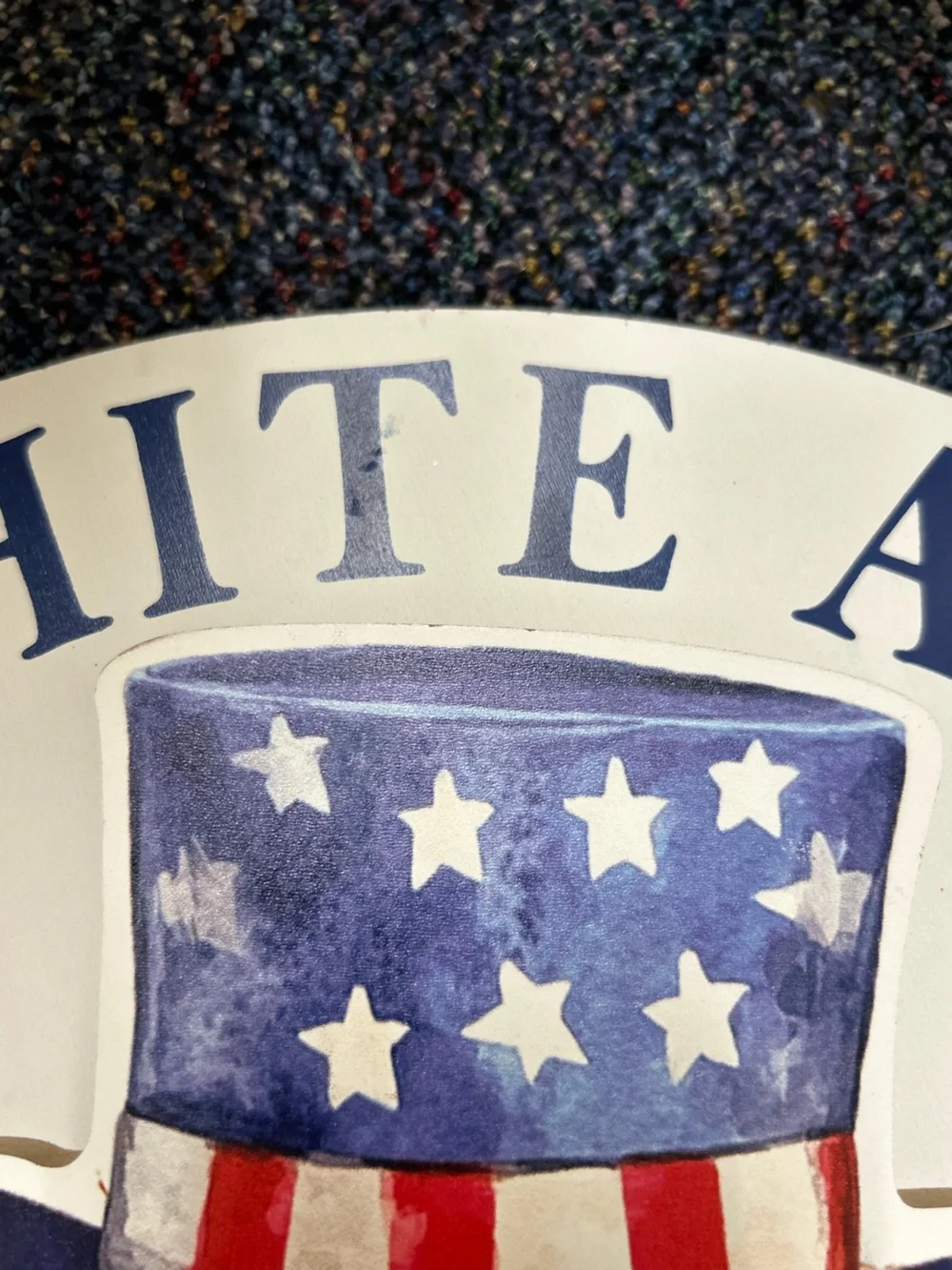 Hobby Lobby Patriotic Red White and Blue Cow Wall Sign - Read